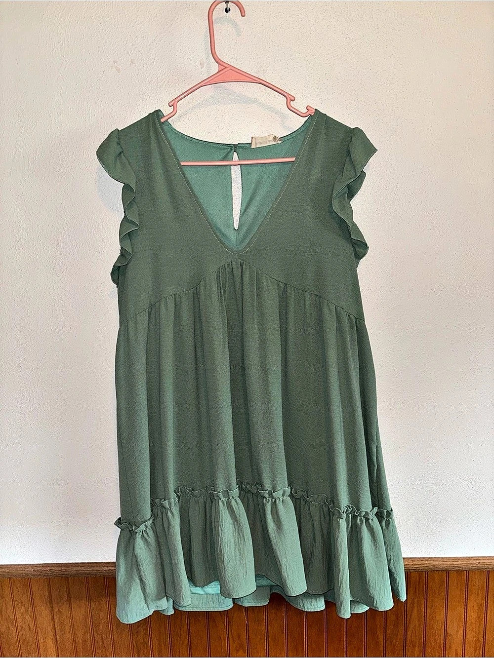 Altard State Ruffle Mini Dress in Green Size M Like New